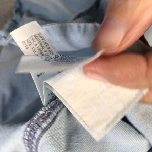 Chaps Men Denim Shirt Size XXLT Long Sleeve Blue Button Up Casual Classic Travel - Picture 12 of 14